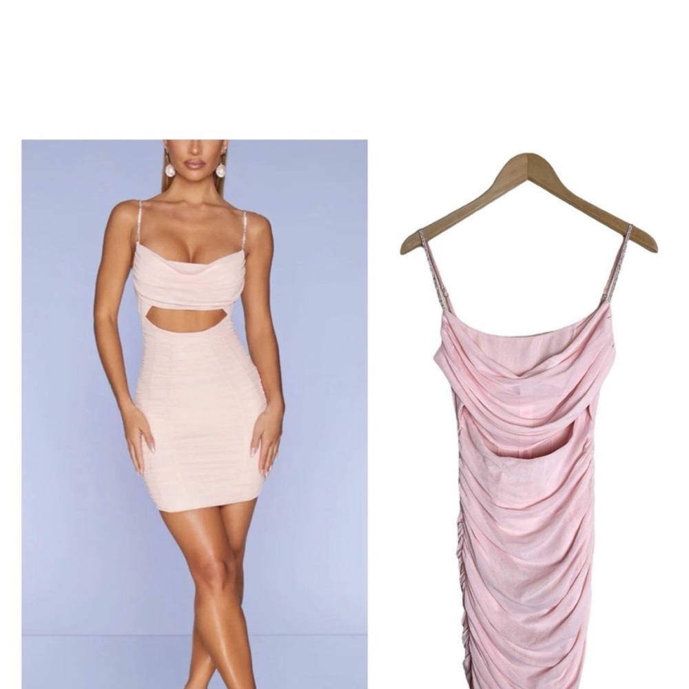 Oh Polly Blush Pink Cut-Out Mini Dress